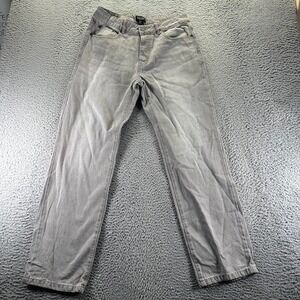 BoohooMAN Jeans Mens 32x33 Gray Cotton Denim Straight Leg Faded Travel Workwear